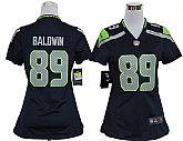 Women's Nike Seattle Seahawks #89 Baldwin Blue Game Team Jerseys
