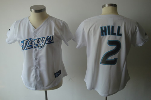 Womens Blue Jays #2 Hill White Jerseys,We sell and wholesale Womens Blue Jays #2 Hill White Jerseys on line form chian!