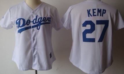 Womens Los Angeles Dodgers #27 Matt Kemp White With Blue Jerseys,We sell and wholesale Womens Los Angeles Dodgers #27 Matt Kemp White With Blue Jerseys on line form chian!