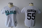 Womens Marlins #55 Johnson white Jerseys,baseball caps,new era cap wholesale,wholesale hats