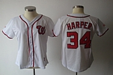 Womens Nationals #34 Harper White Jerseys,baseball caps,new era cap wholesale,wholesale hats