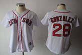 Womens Red Sox #28 Gonzalez White Jerseys,baseball caps,new era cap wholesale,wholesale hats