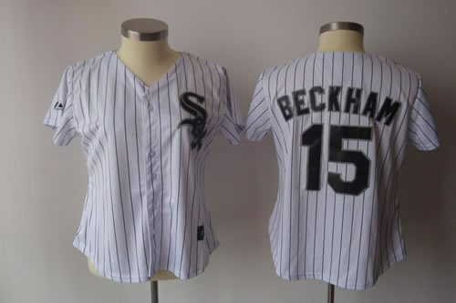 Womens White Sox #15 Beckham White Strip Jerseys,We sell and wholesale Womens White Sox #15 Beckham White Strip Jerseys on line form chian!