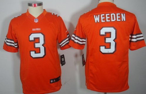 Youth Nike Limited Cleveland Browns #3 Brandon Weeden Orange Jerseys,We sell and wholesale Youth Nike Limited Cleveland Browns #3 Brandon Weeden Orange Jerseys on line form chian!