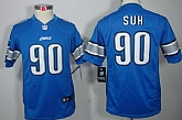 Youth Nike Limited Detroit Lions #90 Ndamukong Suh Light Blue Jerseys,baseball caps,new era cap wholesale,wholesale hats