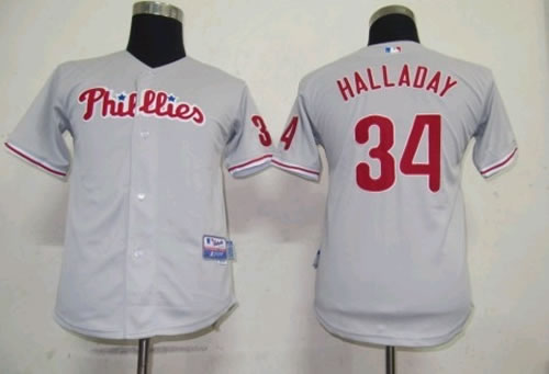 Youth Philadelphia Phillies #34 Halladay Grey Jerseys,We sell and wholesale Youth Philadelphia Phillies #34 Halladay Grey Jerseys on line form chian!