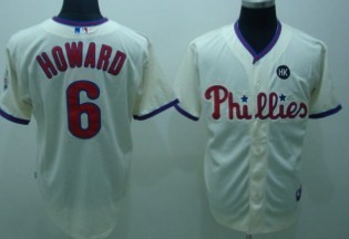Youth Philadelphia Phillies #6 Howard Cream Jerseys,We sell and wholesale Youth Philadelphia Phillies #6 Howard Cream Jerseys on line form chian!