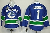 Youth Vancouver Canucks #1 Luongo 2011 Stanley Cup Blue Jerseys
