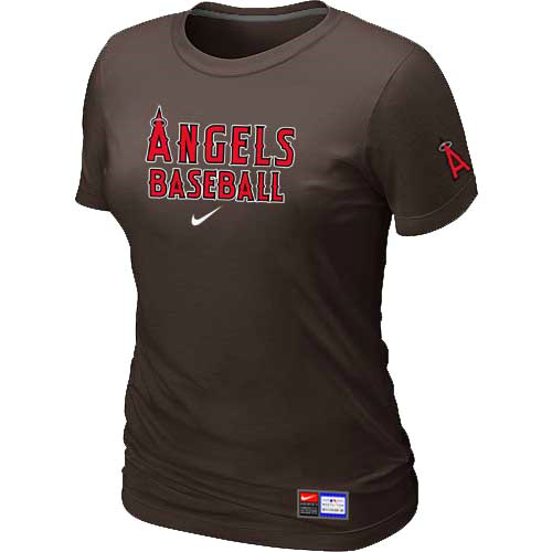 Anaheim Angeles Nike Women's Brown Short Sleeve Practice T-Shirt,We sell and wholesale Anaheim Angeles Nike Women's Brown Short Sleeve Practice T-Shirt on line form chian!