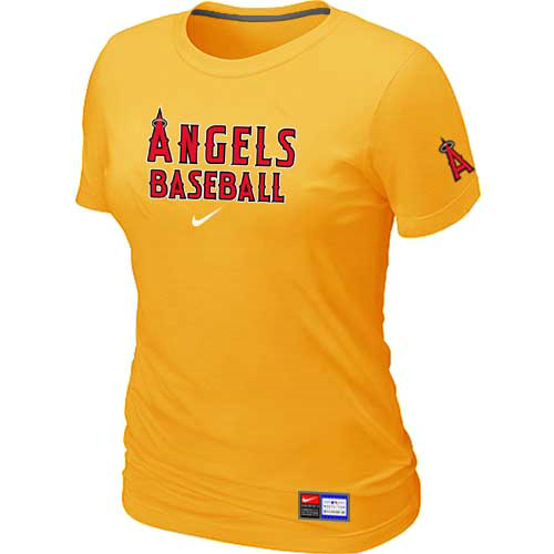 Anaheim Angeles Nike Women's Yellow Short Sleeve Practice T-Shirt,We sell and wholesale Anaheim Angeles Nike Women's Yellow Short Sleeve Practice T-Shirt on line form chian!