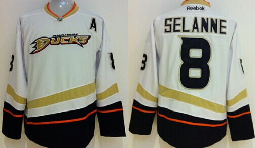 Anaheim Ducks #8 Teemu Selanne White Jerseys,We sell and wholesale Anaheim Ducks #8 Teemu Selanne White Jerseys on line form chian!