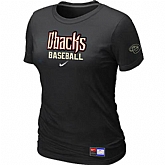 Arizona Diamondbacks Crimson Nike Women's Black Short Sleeve Practice T-Shirt,baseball caps,new era cap wholesale,wholesale hats