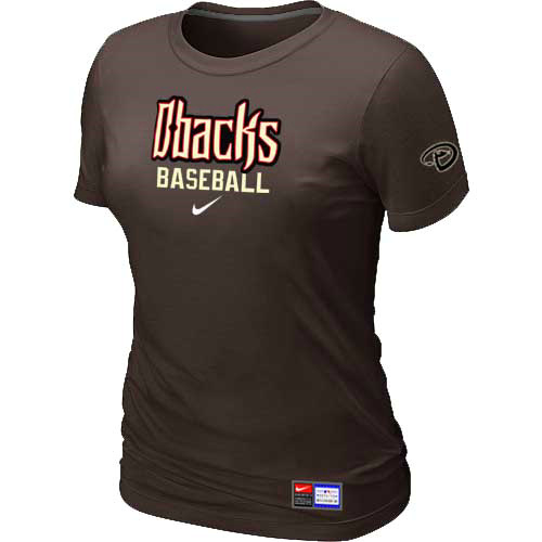 Arizona Diamondbacks Crimson Nike Women's Brown Short Sleeve Practice T-Shirt,We sell and wholesale Arizona Diamondbacks Crimson Nike Women's Brown Short Sleeve Practice T-Shirt on line form chian!