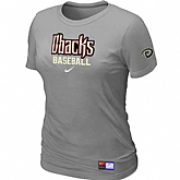 Arizona Diamondbacks Crimson Nike Women's L.Grey Short Sleeve Practice T-Shirt,baseball caps,new era cap wholesale,wholesale hats