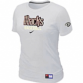 Arizona Diamondbacks Crimson Nike Women's White Short Sleeve Practice T-Shirt,baseball caps,new era cap wholesale,wholesale hats