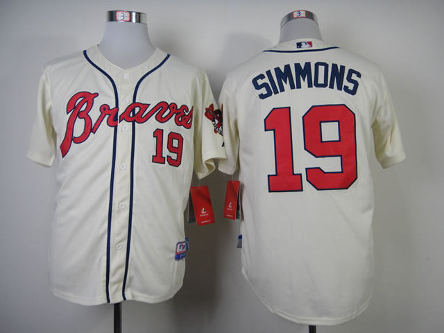Atlanta Braves #19 Simmons 2014 Cream Jerseys,We sell and wholesale Atlanta Braves #19 Simmons 2014 Cream Jerseys on line form chian!