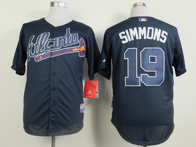 Atlanta Braves #19 Simmons 2014 Navy Blue Jerseys,We sell and wholesale Atlanta Braves #19 Simmons 2014 Navy Blue Jerseys on line form chian!