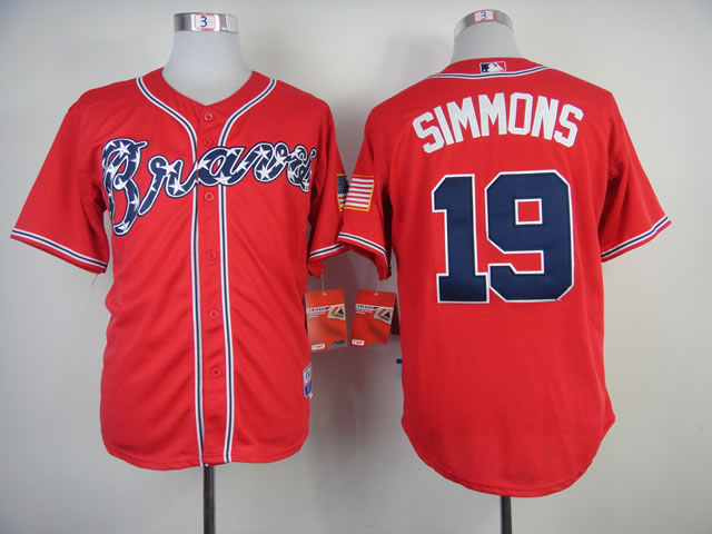 Atlanta Braves #19 Simmons 2014 Red Jerseys,We sell and wholesale Atlanta Braves #19 Simmons 2014 Red Jerseys on line form chian!
