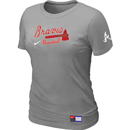 Atlanta Braves Nike Women's L.Grey Short Sleeve Practice T-Shirt,We sell and wholesale Atlanta Braves Nike Women's L.Grey Short Sleeve Practice T-Shirt on line form chian!