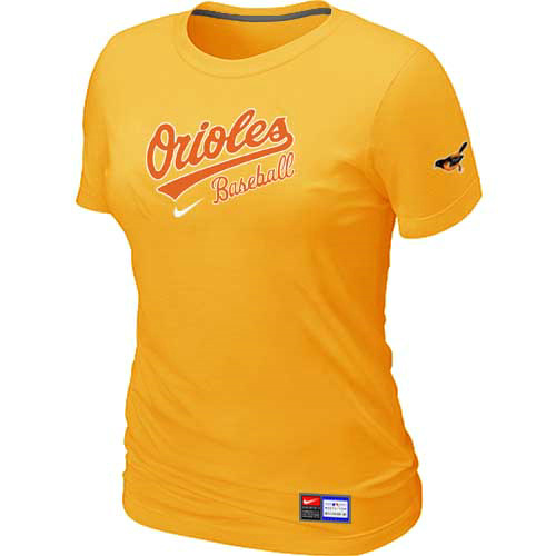 Baltimore Orioles Nike Women's Yellow Short Sleeve Practice T-Shirt,We sell and wholesale Baltimore Orioles Nike Women's Yellow Short Sleeve Practice T-Shirt on line form chian!