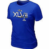 Baltimore Ravens 2012 Super Bowl XLVII On Our Way Blue Women's T-Shirt,baseball caps,new era cap wholesale,wholesale hats