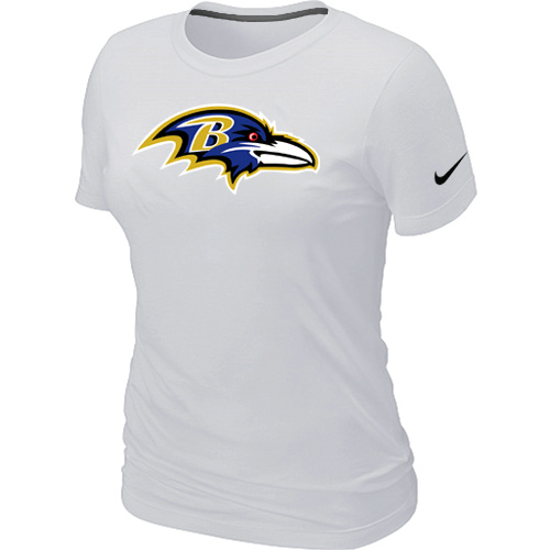 Baltimore Ravens White Women's Logo T-Shirt,We sell and wholesale Baltimore Ravens White Women's Logo T-Shirt on line form chian!