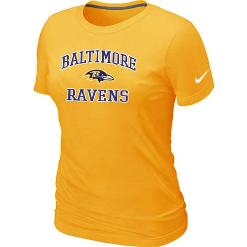 Baltimore Ravens Women's Heart & Soul Yellow T-Shirt,We sell and wholesale Baltimore Ravens Women's Heart & Soul Yellow T-Shirt on line form chian!