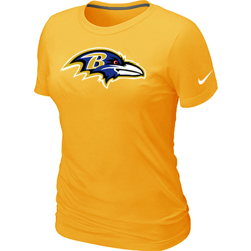 Baltimore Ravens Yellow Women's Logo T-Shirt,We sell and wholesale Baltimore Ravens Yellow Women's Logo T-Shirt on line form chian!