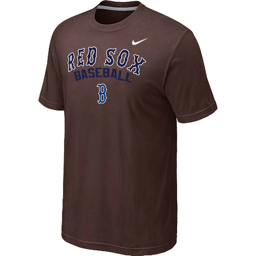 Boston Red Sox 2014 Home Practice T-Shirt - Brown,We sell and wholesale Boston Red Sox 2014 Home Practice T-Shirt - Brown on line form chian!