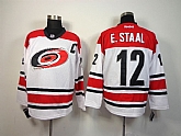 Carolina Hurricanes #12 E.Staal C Patch White Jerseys,baseball caps,new era cap wholesale,wholesale hats