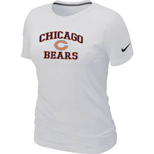 Chicago Bears Women's Heart & Soul White T-Shirt,We sell and wholesale Chicago Bears Women's Heart & Soul White T-Shirt on line form chian!