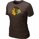 Chicago Blackhawks Big & Tall Women's Brown Logo T-Shirt,baseball caps,new era cap wholesale,wholesale hats