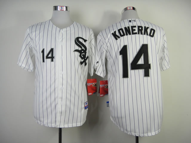 Chicago White Sox #14 Paul Konerko White With Black Pinstripe Jerseys,We sell and wholesale Chicago White Sox #14 Paul Konerko White With Black Pinstripe Jerseys on line form chian!