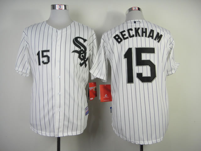 Chicago White Sox #15 Gordon Beckham White With Black Pinstripe Jerseys,We sell and wholesale Chicago White Sox #15 Gordon Beckham White With Black Pinstripe Jerseys on line form chian!