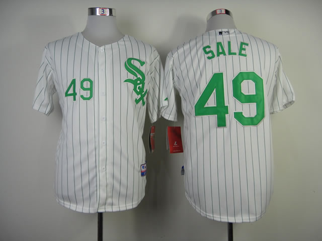 Chicago White Sox #49 Chris Sale White With Green Pinstripe Jerseys,We sell and wholesale Chicago White Sox #49 Chris Sale White With Green Pinstripe Jerseys on line form chian!