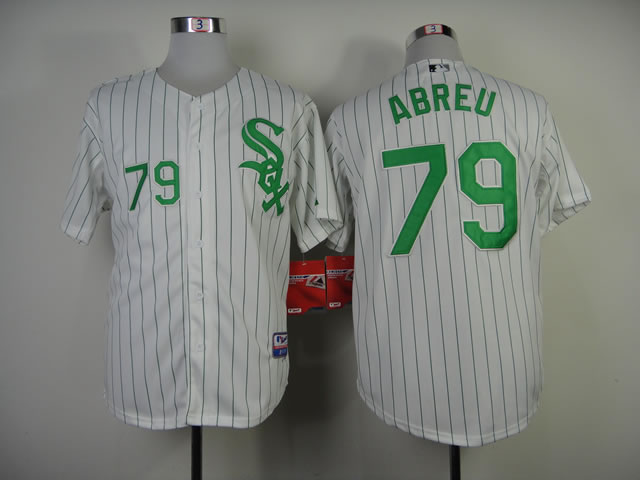 Chicago White Sox #79 Abreu White With Green Pinstripe Jerseys,We sell and wholesale Chicago White Sox #79 Abreu White With Green Pinstripe Jerseys on line form chian!