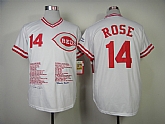 Cincinnati Reds #14 Pete Rose White Edition Throwback Jerseys,baseball caps,new era cap wholesale,wholesale hats