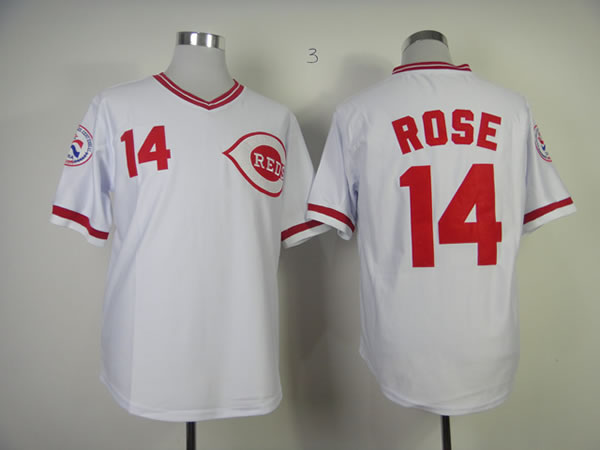 Cincinnati Reds #14 Pete Rose White Throwback Jerseys,We sell and wholesale Cincinnati Reds #14 Pete Rose White Throwback Jerseys on line form chian!