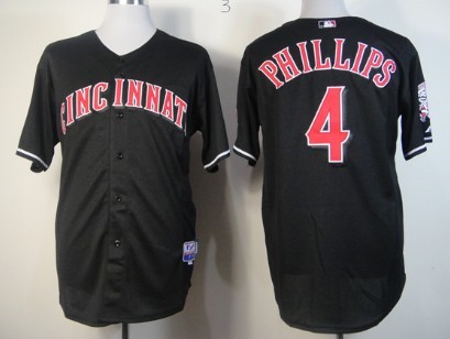 Cincinnati Reds #4 Brandon Phillips 2013 Black Jerseys,We sell and wholesale Cincinnati Reds #4 Brandon Phillips 2013 Black Jerseys on line form chian!