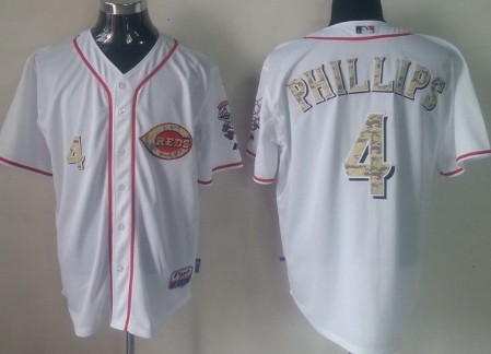 Cincinnati Reds #4 Brandon Phillips White 2013 USMC Home Cool Base Jerseys,We sell and wholesale Cincinnati Reds #4 Brandon Phillips White 2013 USMC Home Cool Base Jerseys on line form chian!