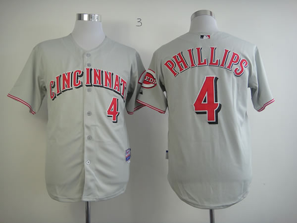 Cincinnati Reds #4 Phillips Grey Jerseys,We sell and wholesale Cincinnati Reds #4 Phillips Grey Jerseys on line form chian!