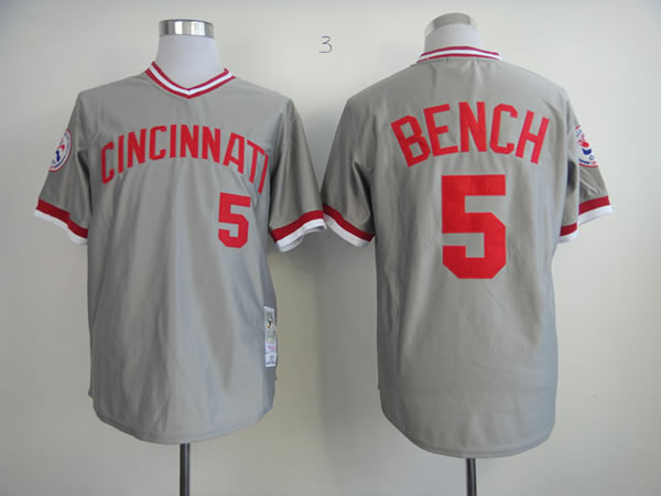 Cincinnati Reds #5 Bench m&n Gray Throwback Jerseys,We sell and wholesale Cincinnati Reds #5 Bench m&n Gray Throwback Jerseys on line form chian!
