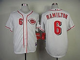 Cincinnati Reds #6 Hamilton White Cool Base Jerseys