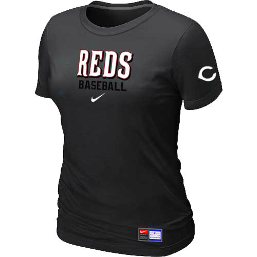 Cincinnati Reds Nike Women's Black Short Sleeve Practice T-Shirt,We sell and wholesale Cincinnati Reds Nike Women's Black Short Sleeve Practice T-Shirt on line form chian!