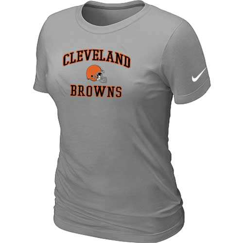 Cleveland Browns Women's Heart & Soul L.Grey T-Shirt,We sell and wholesale Cleveland Browns Women's Heart & Soul L.Grey T-Shirt on line form chian!