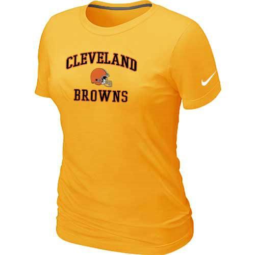 Cleveland Browns Women's Heart & Soul Yellow T-Shirt,We sell and wholesale Cleveland Browns Women's Heart & Soul Yellow T-Shirt on line form chian!