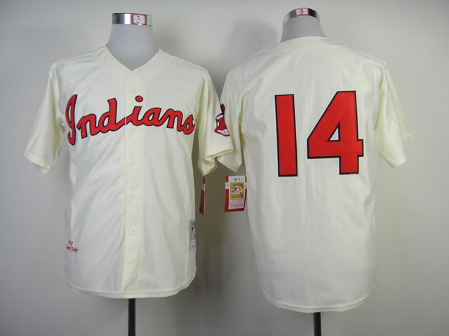 Cleveland Indians #14 Larry Doby Cream 1951 Throwback Jerseys,We sell and wholesale Cleveland Indians #14 Larry Doby Cream 1951 Throwback Jerseys on line form chian!