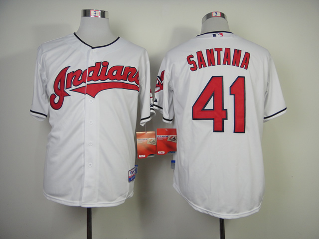 Cleveland Indians #41 Santana White Jerseys,We sell and wholesale Cleveland Indians #41 Santana White Jerseys on line form chian!