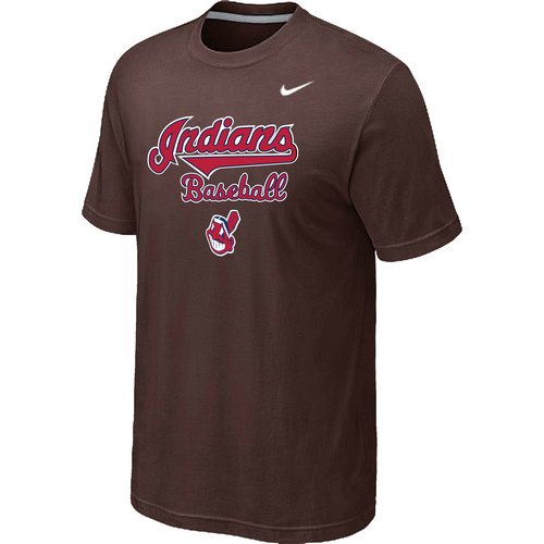 Cleveland Indians 2014 Home Practice T-Shirt - Brown,We sell and wholesale Cleveland Indians 2014 Home Practice T-Shirt - Brown on line form chian!