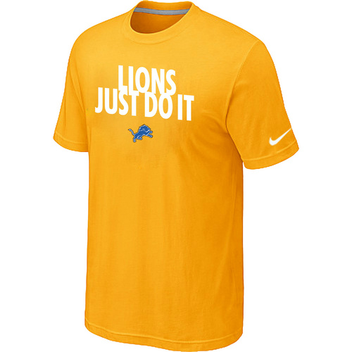 Detroit Lions Just Do It Yellow T-Shirt,We sell and wholesale Detroit Lions Just Do It Yellow T-Shirt on line form chian!